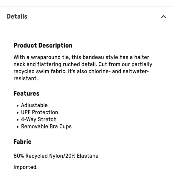 Fabletics Wrap-Around Bandeau Bikini New XL - Picture 4 of 5